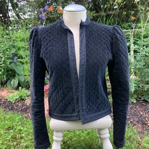 Vintage Navy Quilted Blazer – 100% Cotton with Nylon Lining